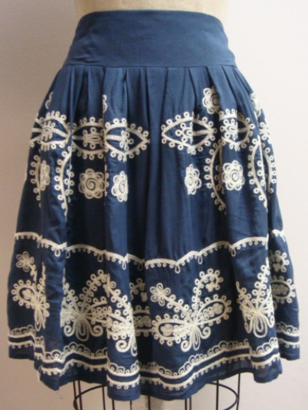 Navy Embroidered Circle Skirt with Embroidered Detail (0016) - Picture 5 of 5